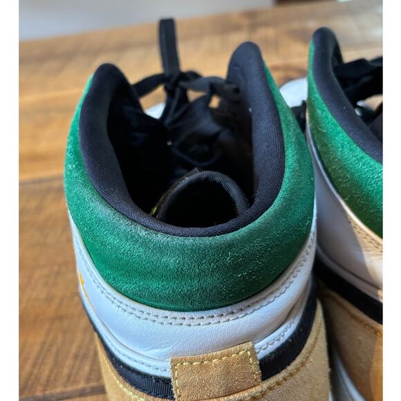 Nike Air Jordan 1 Retro Mid SE Oakland Shoes Sneakers Green Yellow Mens Size 13 - Picture 14 of 16
